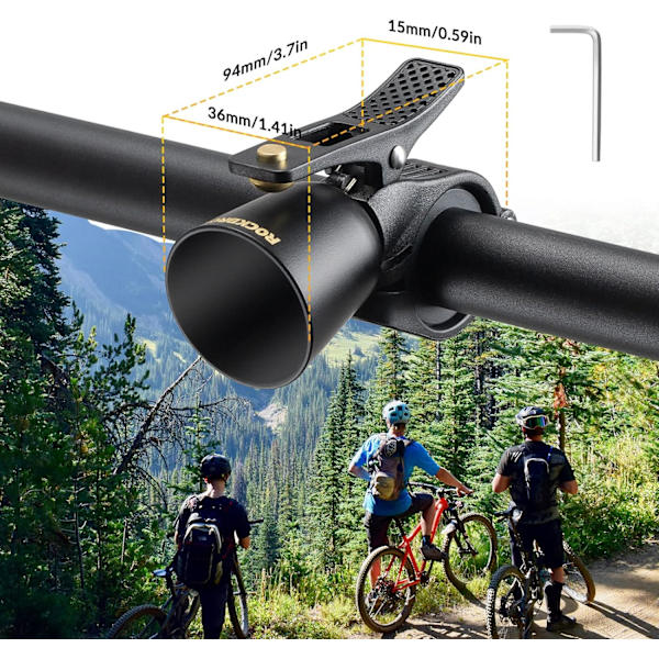 Cykelklocka, Hög Retro Cykelklocka Universal Koppar Legering Horn Vattenresistent Cykelklocka för Mountainbikes, Racercyklar Silver