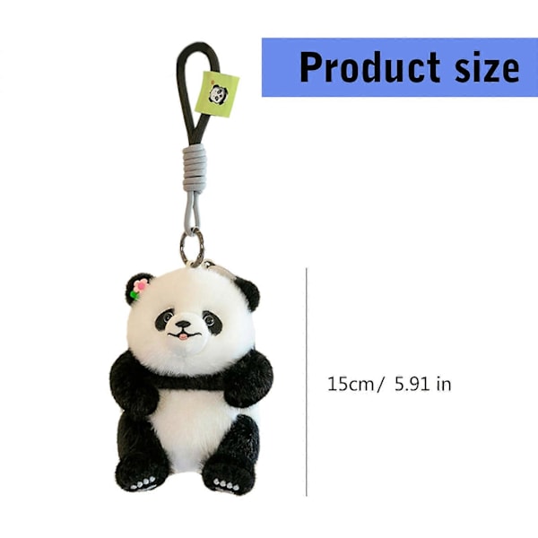 Suloinen Panda Avaimenperä Tukeva PP Puuvilla Sarjakuva Riipus Reppuun tai Käsilaukkuun Asusteeksi Arkikäyttöön Hua Hua