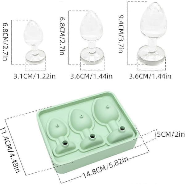 Prank Butt Plug-formade isbitsformar, rolig silikonform för DIY-tårta chokladgodis grön