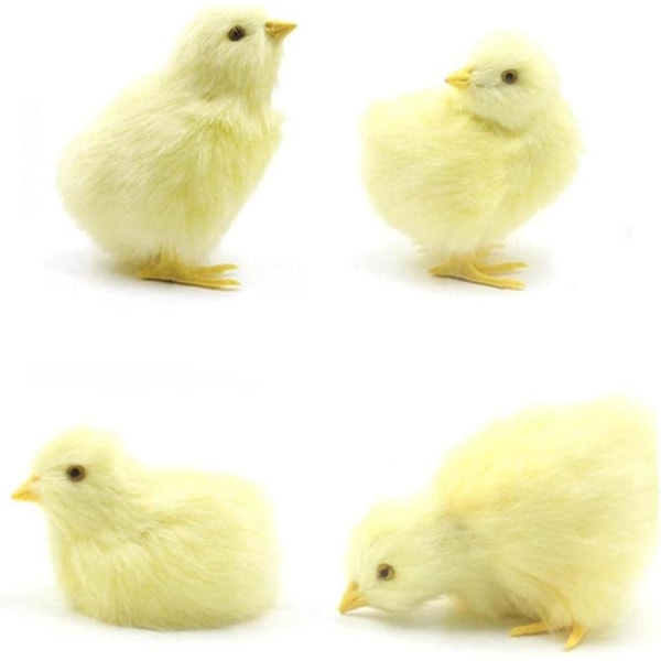 Påske Kyllinger Blødt Legetøj, 4 stk Simulering Plys Kylling Påskepynt Vind Up