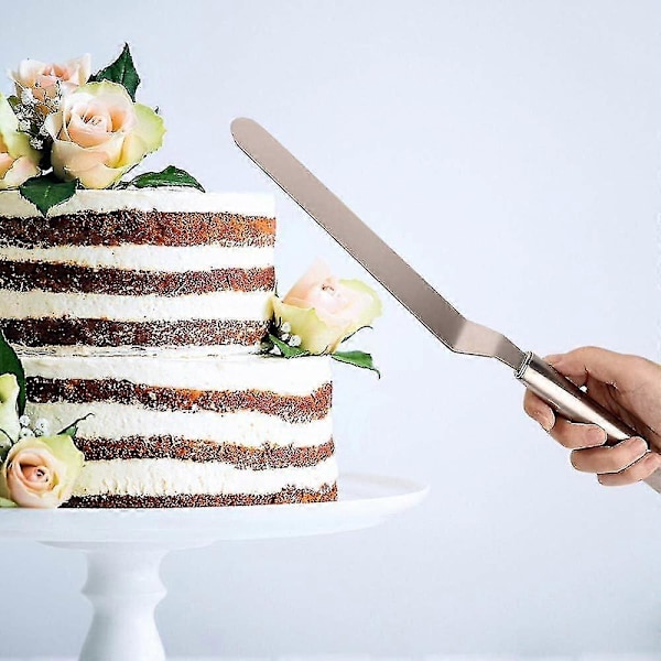 3 stk. Vinklede konditorspatler, rustfrit stål