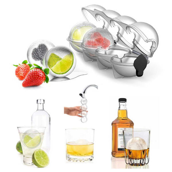 2-pack Isform för iskuber runda iskuber isform kulor plast transparent