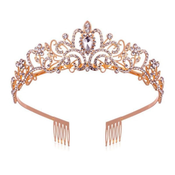Kristalliriipus Kruunu Kampaus Kruunu Tiara Champagne