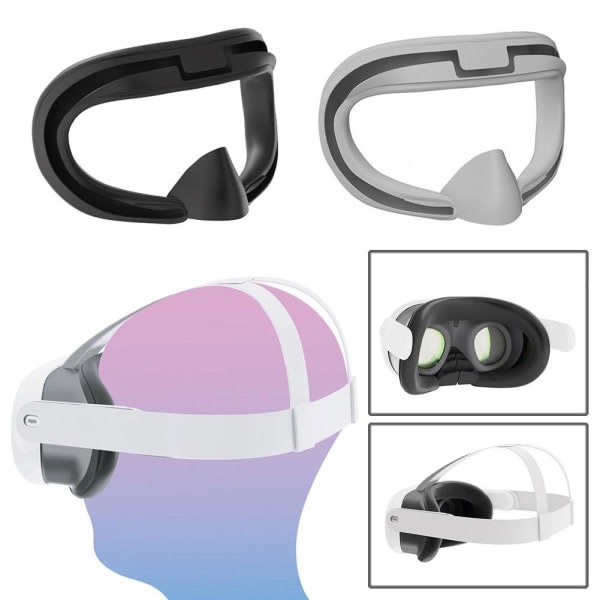Silikon-ansiktsmaske-For-Oculus-Quest-3-Svettesikker-Vaskbar-Svette- svart For meta-quest3