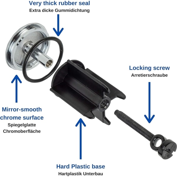 Yleinen tiskialtaan tulppa Ø 40 mm, kromattu tyhjennyspistoke, mukana