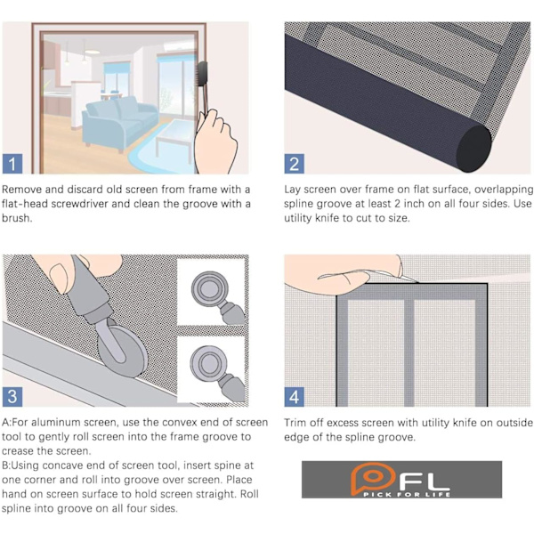 Flue-myggenet stopper frugtfluer, holdbart insektnet til vinduer og døre, DIY-net med høj densitet Grey 2*2m