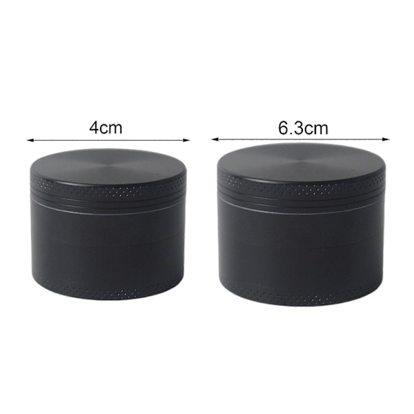 Kvern Metall Urtekvern 1.6/2.5 tommer Krydderkvern Bærbar Kryddermikser for Kverning av Tørkede Chilipepper Grey 40mm