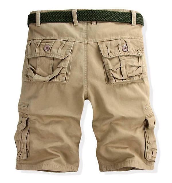 Sommer Herre Multiple Lommer Shorts Herre Bomull Solid Løse Shorts 31