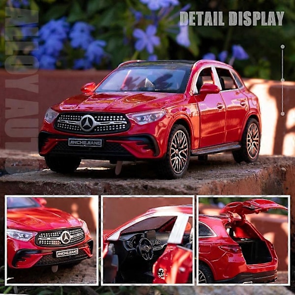 1:32 GLC400 SUV GLC Metalliseosautomalli Ääni- ja valoominaisuuksilla Vedettävä Lasten Lelu Keräilyesineet Syntymäpäivälahja Leluautot Red