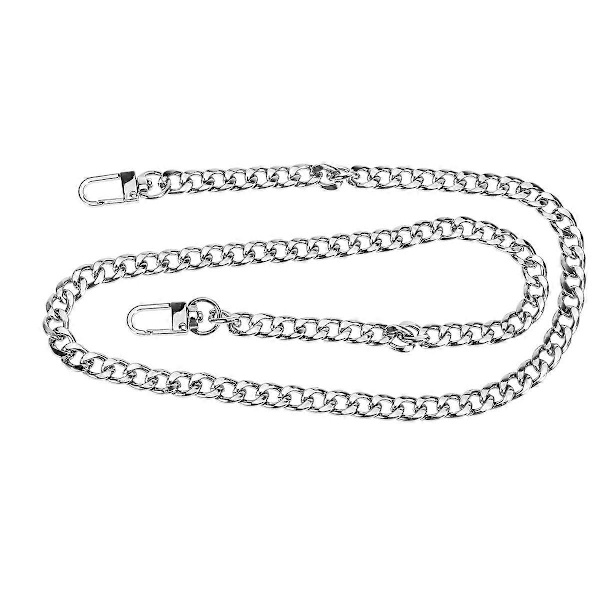 80cm Metallkedja Axelväska Rem Mode Avtagbar Bälte Metallrem för Kvinnor Dam Flickor Silver