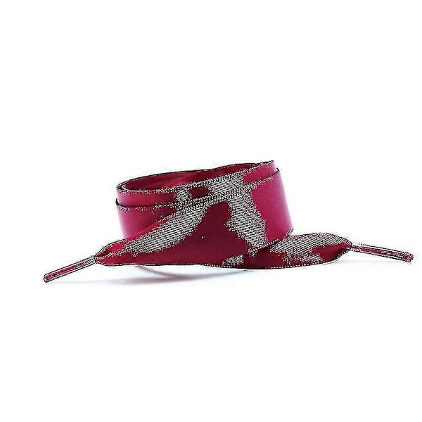 Sko-lisser i silkesateng, flate bånd skolisser støvler Dark red 80cm