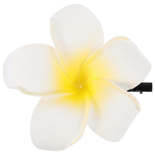 Hårklämma med Plumeria för Kvinnor och Flickor - 10-pack (Gul)