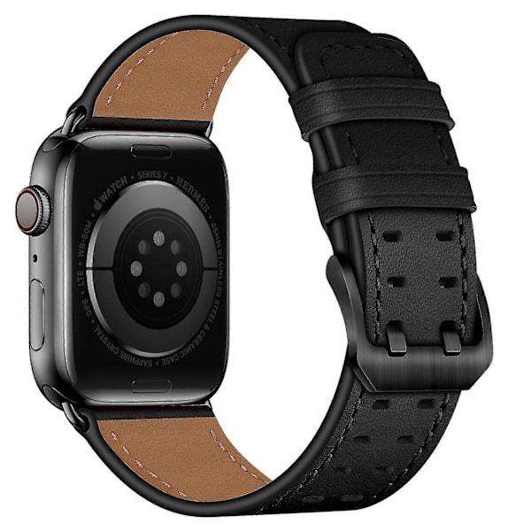 Siangot Business Læderrem Til Apple Watch Ultra 49mm 8 7 45mm 41mm Høj kvalitet Armbånd Til Iwatch 6 5 4 3 Se 38mm 40mm 42mm 44mm Black 1 For 38mm 40mm 41mm