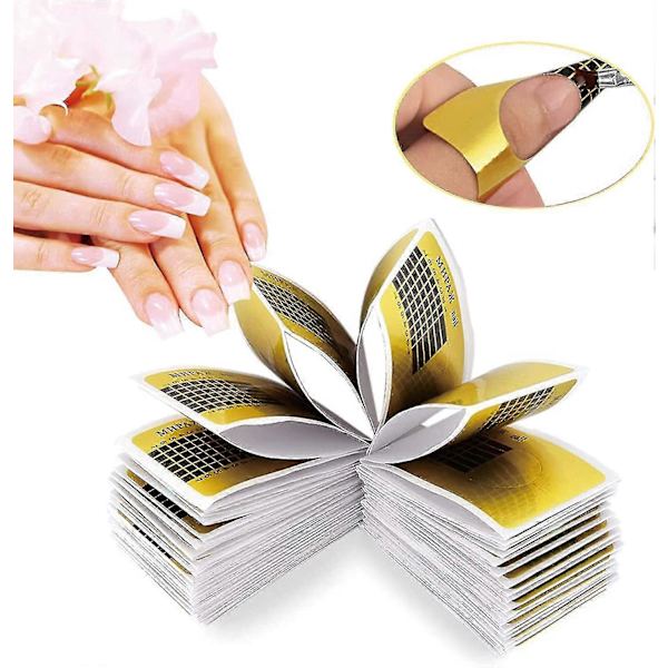 500 Stycken Nagelkonst Tips Förlängningsstickers, Självhäftande Nagelform Med Nummer, För UV Gel Nagel Förlängning (1 Rulle)