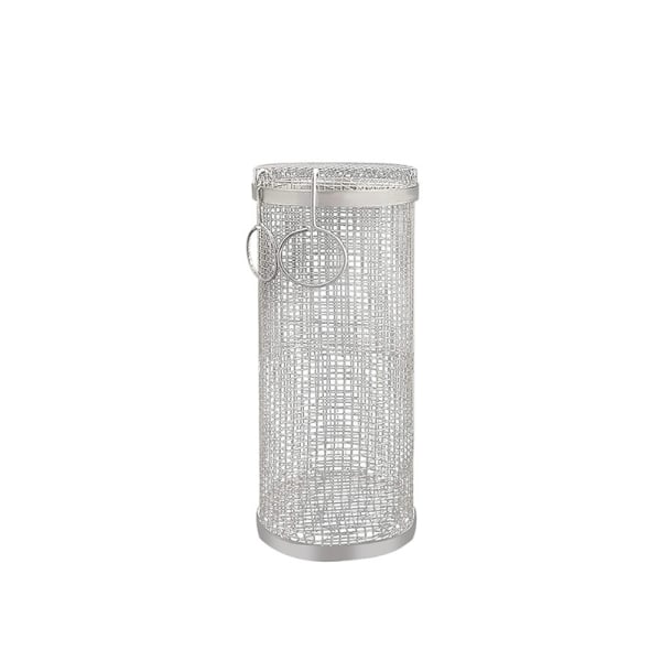 Rolling grill basket, cylindrical grill basket in stainless steel - 20x9x9cm