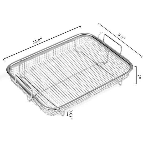 1 stekekurv, grillkurv i rustfritt stål, non-stick mesh, brettgitterkurv