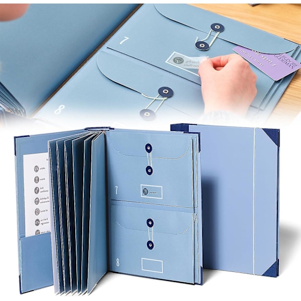 Dokumentmapp Folio, i Fall Jag Försvinner, för Viktiga Dokument, Nödbindare, Födelsebevis, Personnummerkort, Pass Blue