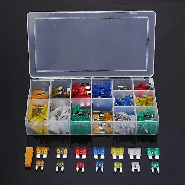 220 kpl Auton Sulakeita, Mini Auton Sulakeita Osia + Keskikokoisia Auton Sulakeita Osia