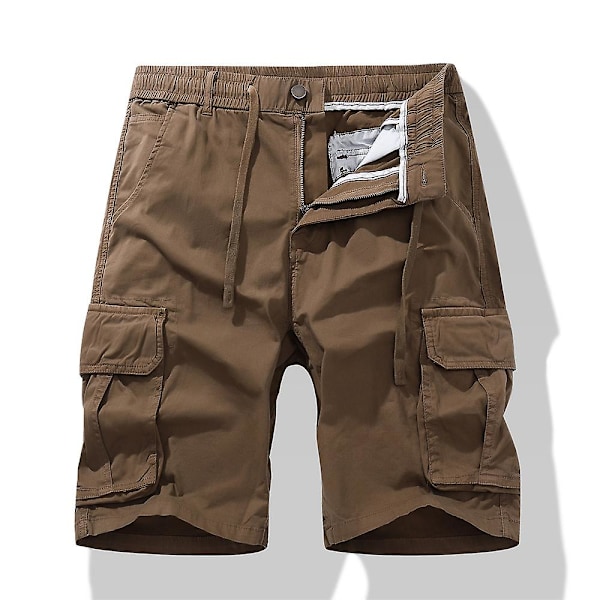 Shorts Herre Cargo Shorts Plus Størrelse Elastisk Talje Snøre Cargo Shorts Bukser Letvægts Lynlås Knap Multi