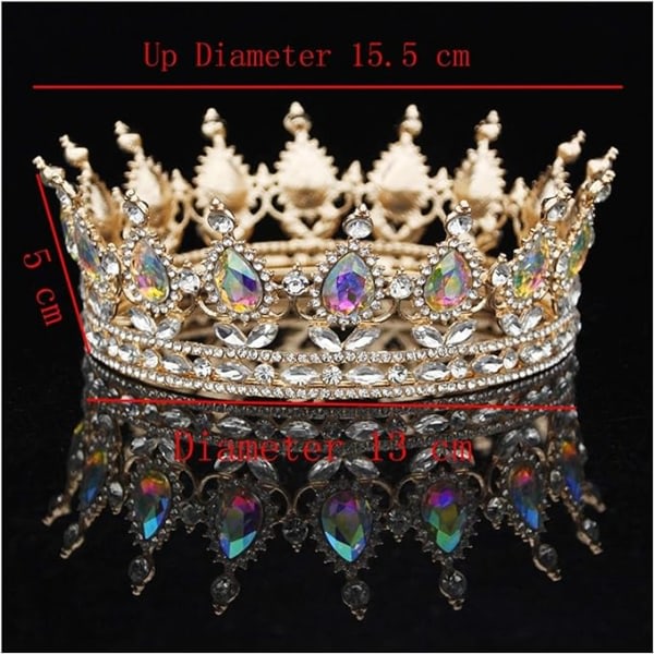 Kvinders krone Multicolor Crystal Bryllupskrone Brude Tiara Pageant Crown