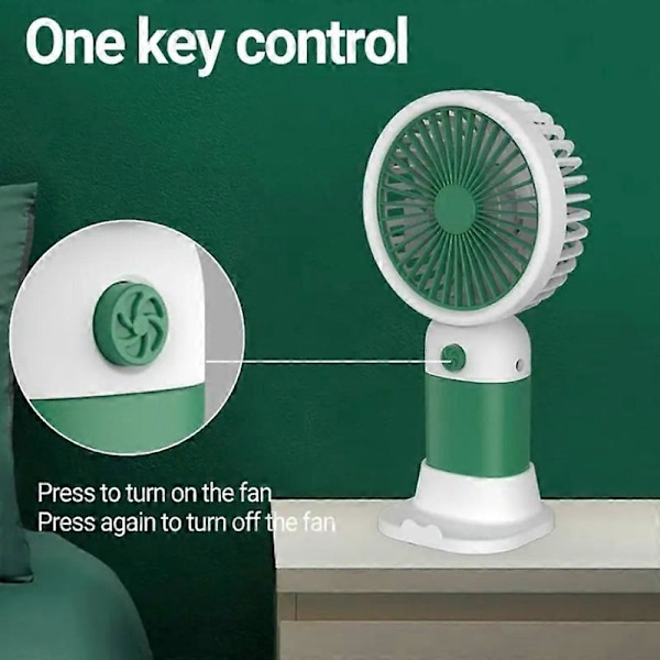 1kpl Matkapuhelimen Pidike Pieni Tuuletin Kannettava USB-lataus Mini Hedelmä Kannettava Toimisto Opiskelija Sähkötuuletin Green