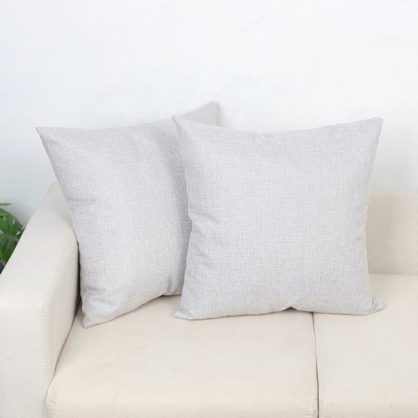 Putevar i lin-look for hjemmet, dekorative, til sofa, soverom, bil, med glidelås Light gray 50*50cm