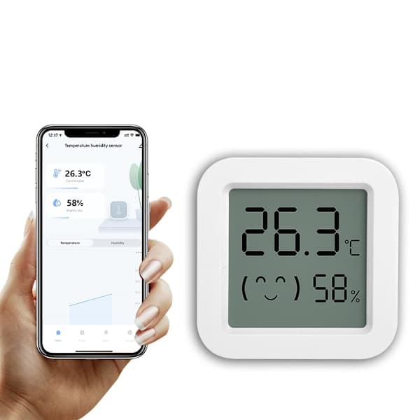 Mini LCD-skjerm kompatibel med Bluetooth APP fjernkontrolltermometer