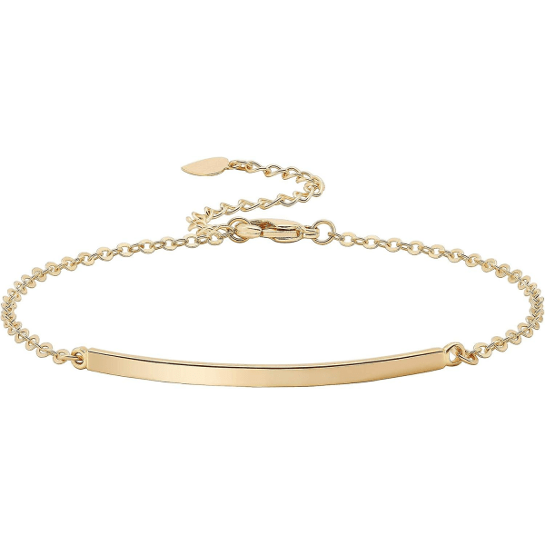 Dame Gold Bar armbånd Enkelt og utsøkt tynnermet armbånd krok armbånd 14k gullbelagt håndlagde minimalistiske smykker