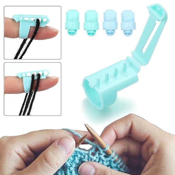 4 st Garnledare Fingerhållare Stickning Tumme Skydd Plast Garnledare Separerade Garn