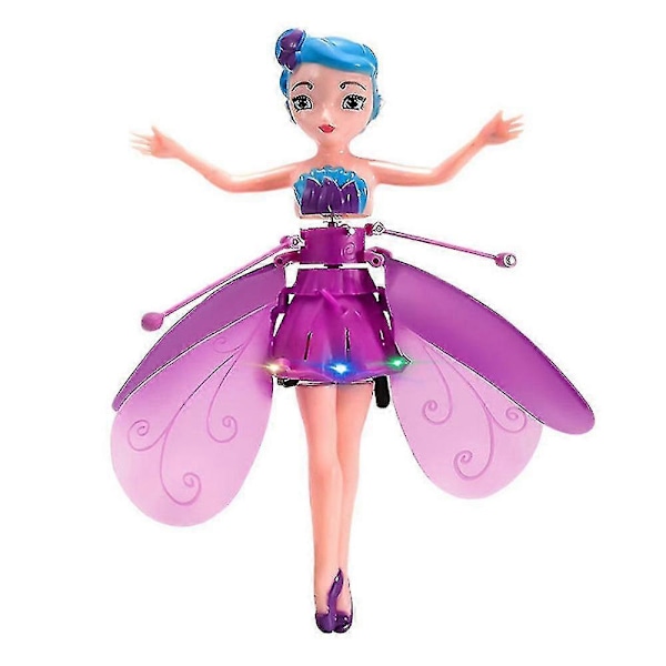 LED Magic Flygande Fe Prinsessa Dock Remote Control Flygande Leksak USB Laddning För Barn Presenter Hög Kvalitet MTS Purple