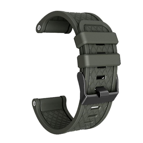 Rem til Garmin Fenix/fenix 2 Easy Fit 26mm Bred Blød Silikonrem, Hærgrøn