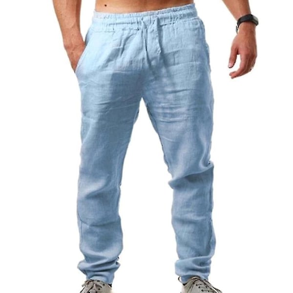 Herre Bukser Løse Ferie Strandbukser Blue 2XL