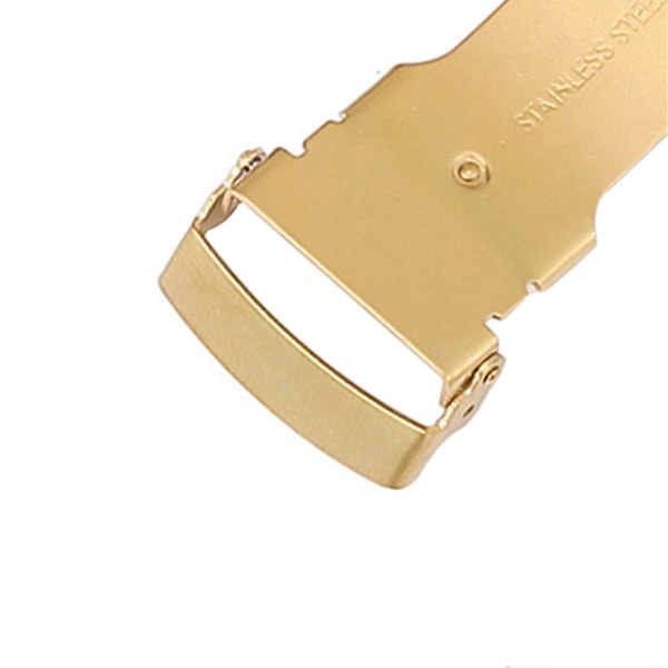 Klockspänne Universal Dubbeltryck Rostfritt Stål Klocka Säkerhetsviklås för Urmakare Silver 22 mm