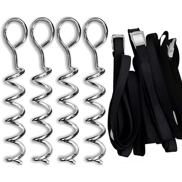 Robusta och galvaniserade Tillgängliga i kit med större ankarfästen | Trampolinvindstolpar | Markankare Heavy Duty | Skruvankare, 8-pack