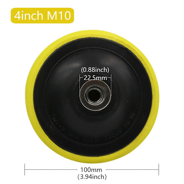 Slibeskive Bagskive Slibeplade Boremaskine Slibetilbehør til Træ Kunststen 4inch 100mm M10