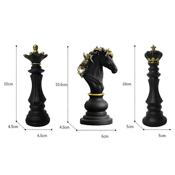 Pohjoismainen Hartsi Kansainvälinen Shakkipala Skulpttuuri Koriste Statue Koti Taide Sisustus Zekai Black Knight
