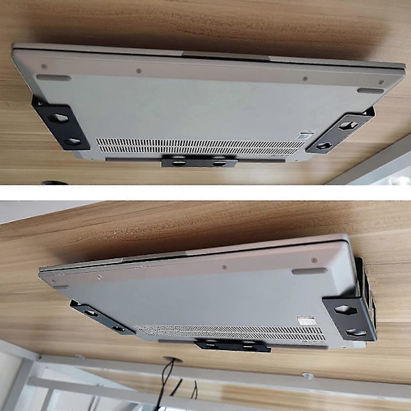 Laptop Stativ Under Skrivebord Pladsbesparende Holder Montering Notebool Holder Display