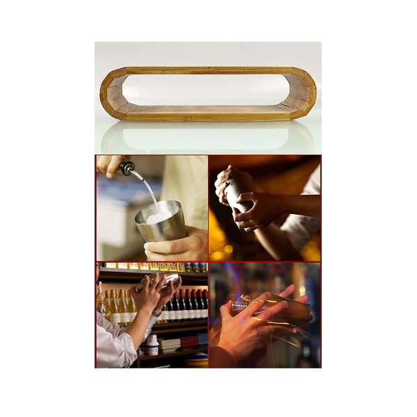 Set Mixology Bartender Kit: 12-delars set med snyggt bambuställ (guld)