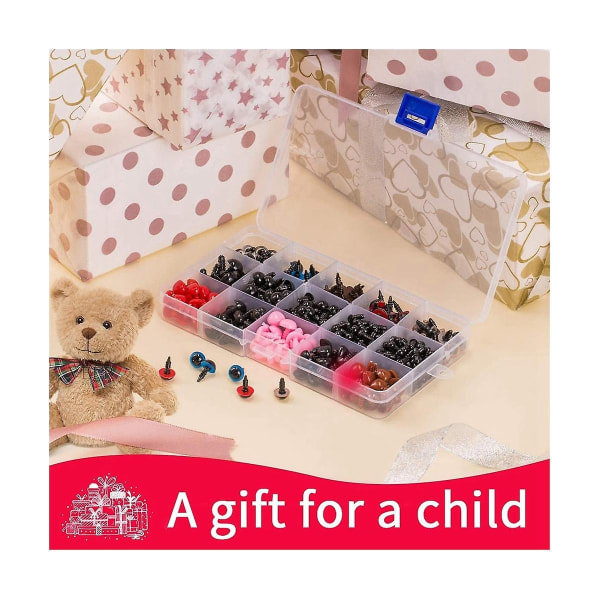 752 st säkerhetsögon och näsor för Amigurumi Stoppade virkade ögon med brickor Hantverksdocka Ögon för Amigurumi Nallebjörn-WELLNGS