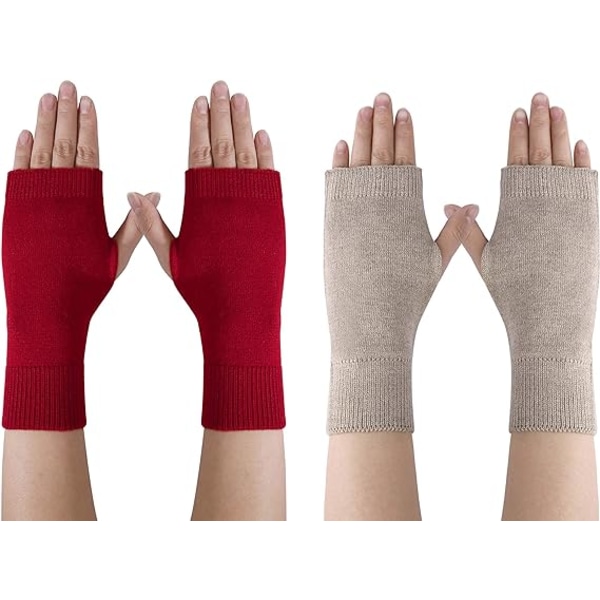 Fingerløse varme handsker - 2 par