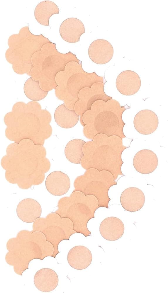 100-pak engangs brystvortedækkere - Selvklæbende usynlige bh-indlæg til kvinder, standard 6 cm, beige, åndbare og komfortable