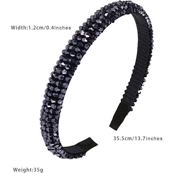 Hårbånd til piger med rhinstenperler, pandebånd med krystalperler, mode, tynde hårbånd til brude, galla og bryllup Navy blue