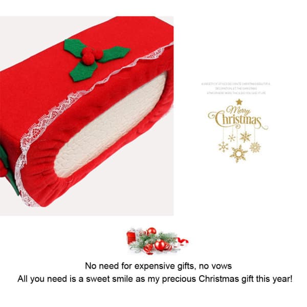 Jul Servettlåda Röda Bär Gröna Blad Non Woven Tyg Servettfodral