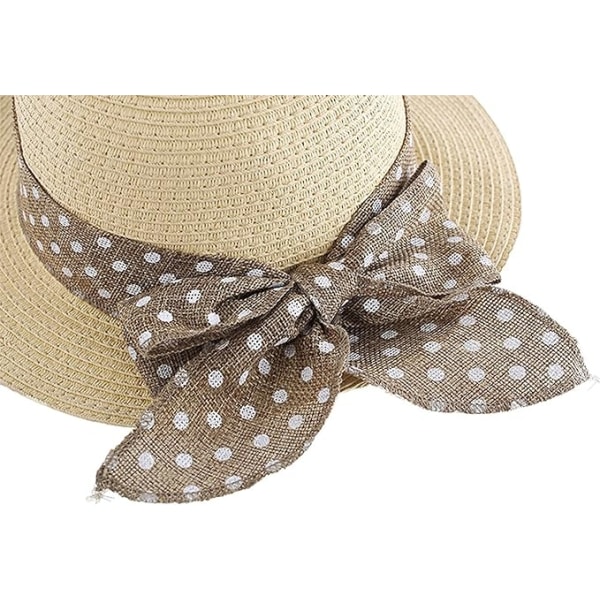 Baby Girls Solhat Solbeskyttelse Hatte Sommer Sløjfe Strand Cap til Børn Beige