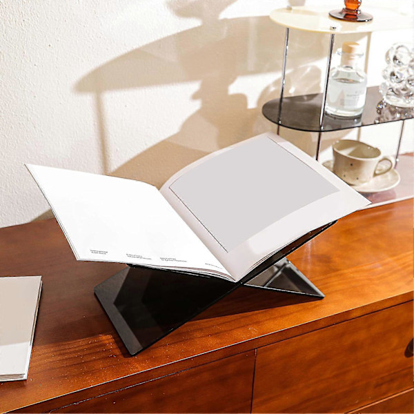 2-pack Akryl Bokstöd X-format Design Klar Stil Tjockare Läsning Bokhylla Bokdisplay Stativ Transparent S