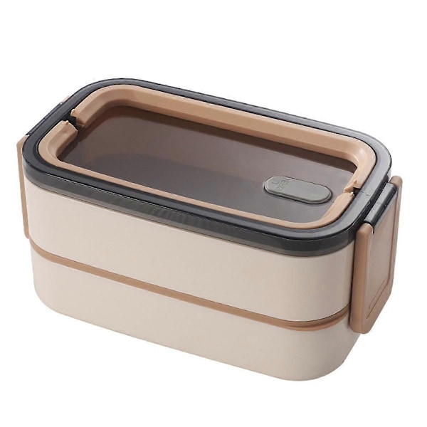 Dubbellagers Mikrovågssäker Bento Box i Rostfritt Stål Läcksäker Lunchlåda Camping Portabel Bento Box med Isolerad Väska