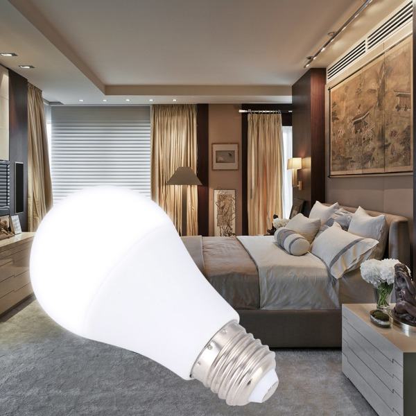 E26/E27 85-245V 5W/7W/9W Tutka-anturi, korkea kirkkaus LED-lamppu makuuhuoneeseen, olohuoneeseen, 7W valkoinen valo