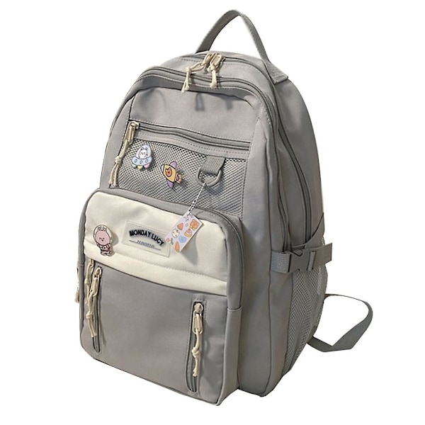 Rygsæk med stor kapacitet - Casual Daypack College Skole Taske Bogtaske til Teenagere Purple