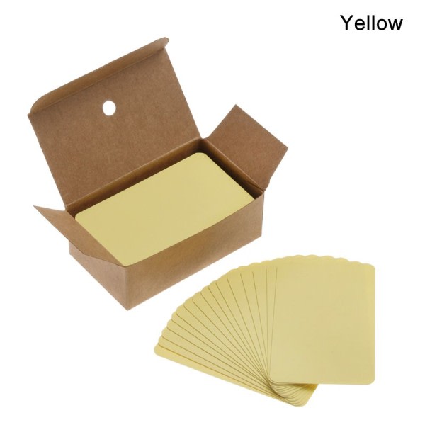 100 kpl / set käyntikortteja Huomautus Huomautus tyhjät sanakortit MUSTA Yellow