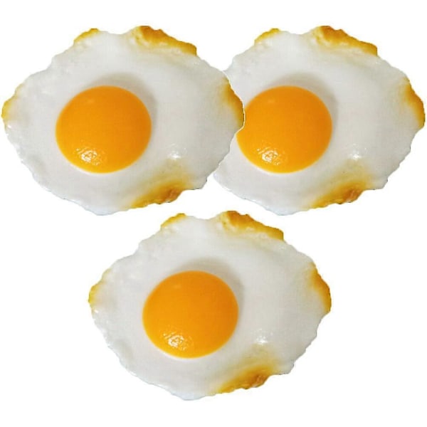 3 st Fried Eggs Modeller Dekorativa Äggmodeller Matdekoration Simulerad Stekt Ägg Dekor